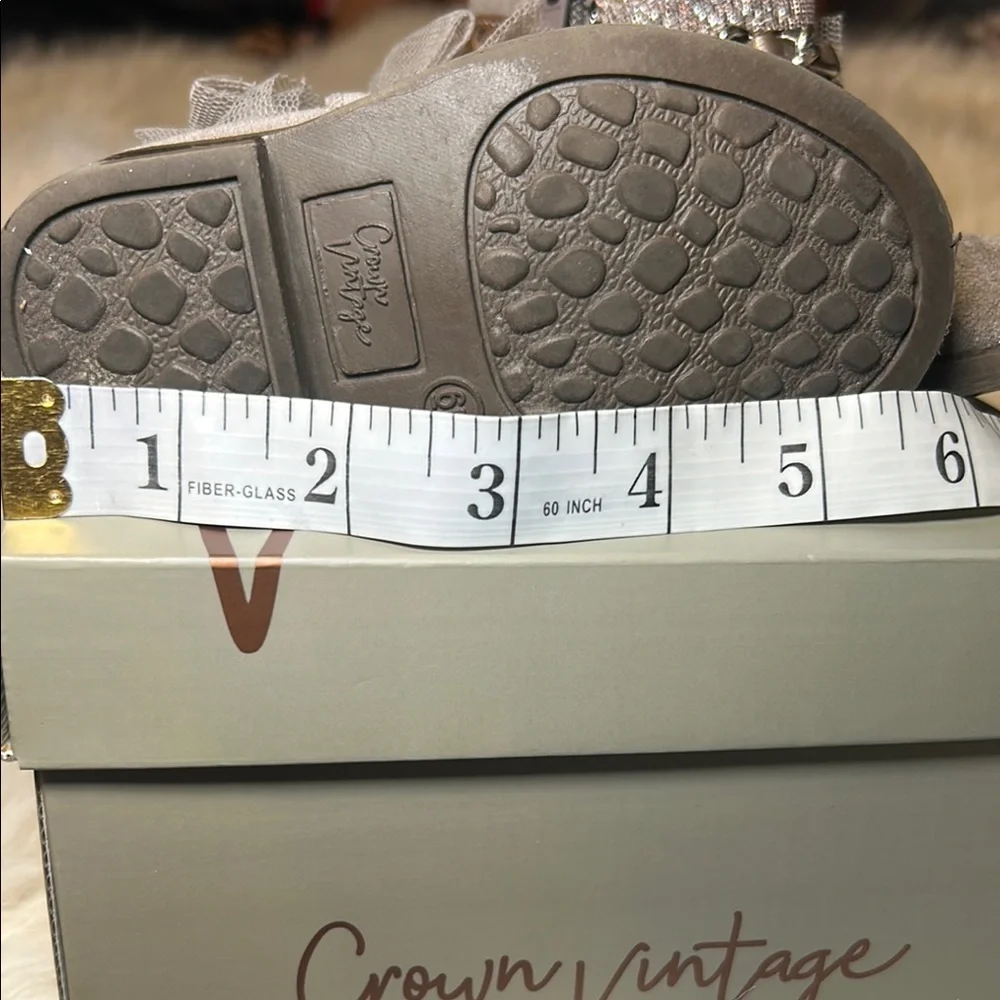 Crown Vintage Sparkling Gray Ankle Boots for toddler girl